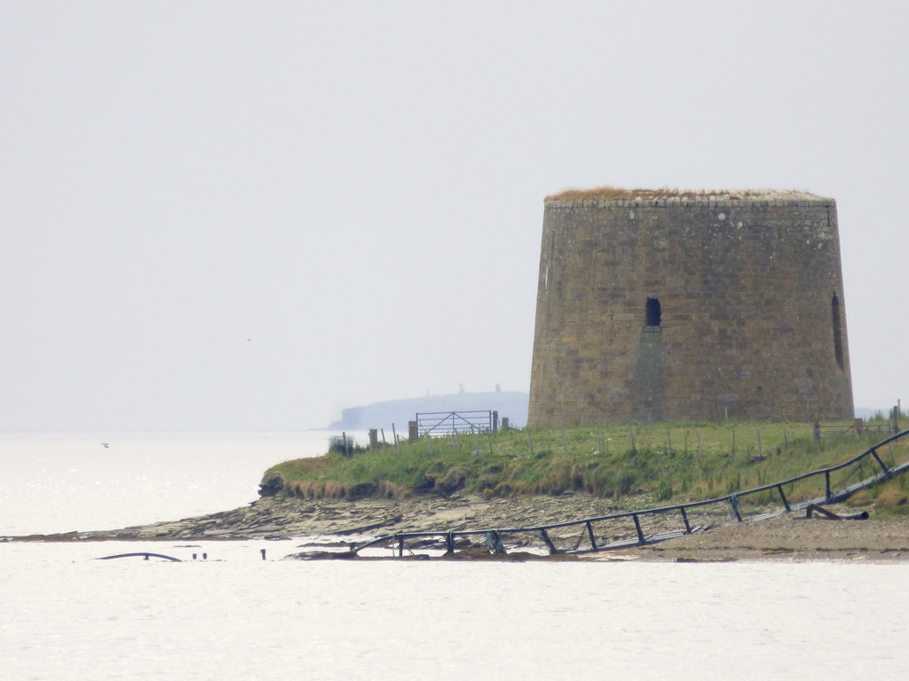 Crockness Martello tower overlooking Longhope Sound. Photo credit ukdamian at Flickr