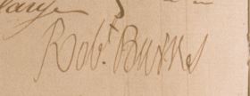 Robert Burns' signature from Excise salary book, 6 April 1796