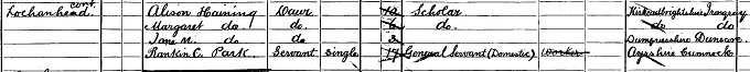 1901 Census record for Jane Haining, page 3