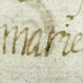 Image of Mary, Queen of Scots' signature, from a letter dated about 1550