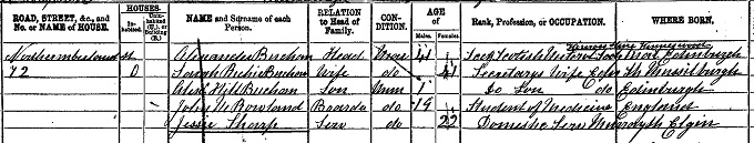 1871 Census record for Alexander Buchan