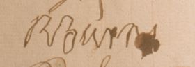 Robert Burns' signature from Excise salary book, 8 July 1796