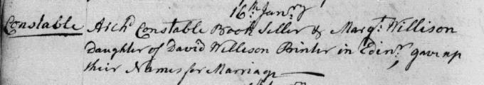 Marriage entry for Archibald