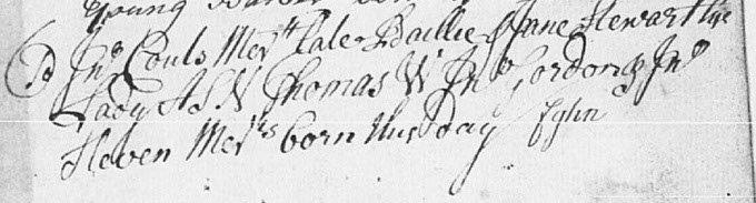 Birth and baptism entry for Thomas Coutts