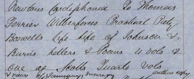 Detail from the will of Susan Ferrier