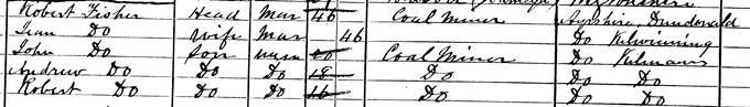 1881 Census record for Andrew Fisher