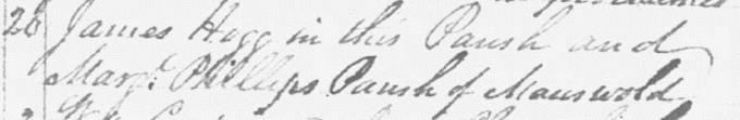Marriage entry for James Hogg