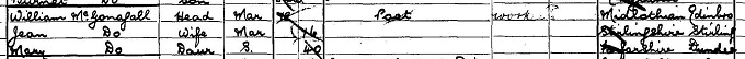 1901Census record for William McGonagall