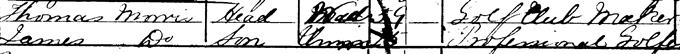 1881 Census record for Old Tom Morris