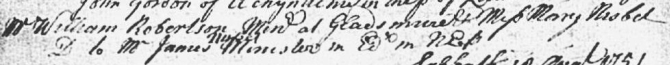 Marriage entry for William Robertson
