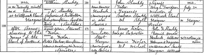 Marriage entry for Bill Shankly