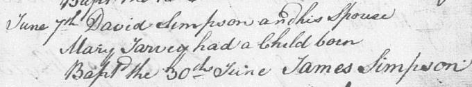 Baptism entry for James Young Simpson