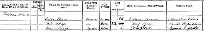 1871 Census record for Mary Slessor, page 15