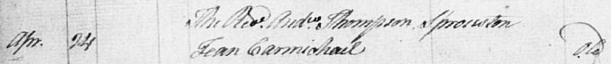 Marriage entry for Andrew Mitchell Thomson