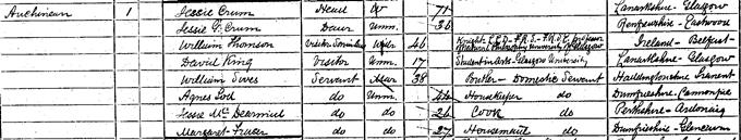 1871 Census record for William Thomson