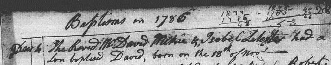 Baptism entry for David Wilkie