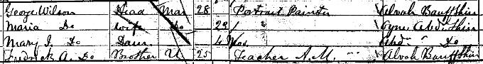 1851 Census record for George Washington Wilson