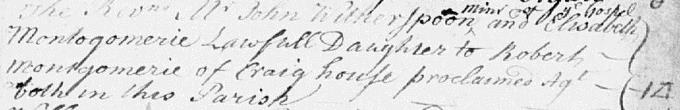 Marriage entry for John Witherspoon
