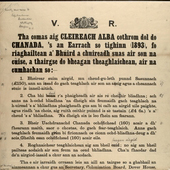 Image of the gaelic translation of poster advising on colonisation and emigration scheme, 1892 (Crown Copyright, National Records of Scotland, AF51/193)