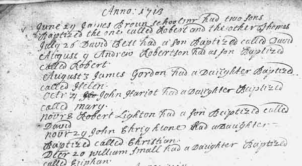 Example from the Old Parish Register for Creich (reference OPR 418/10)