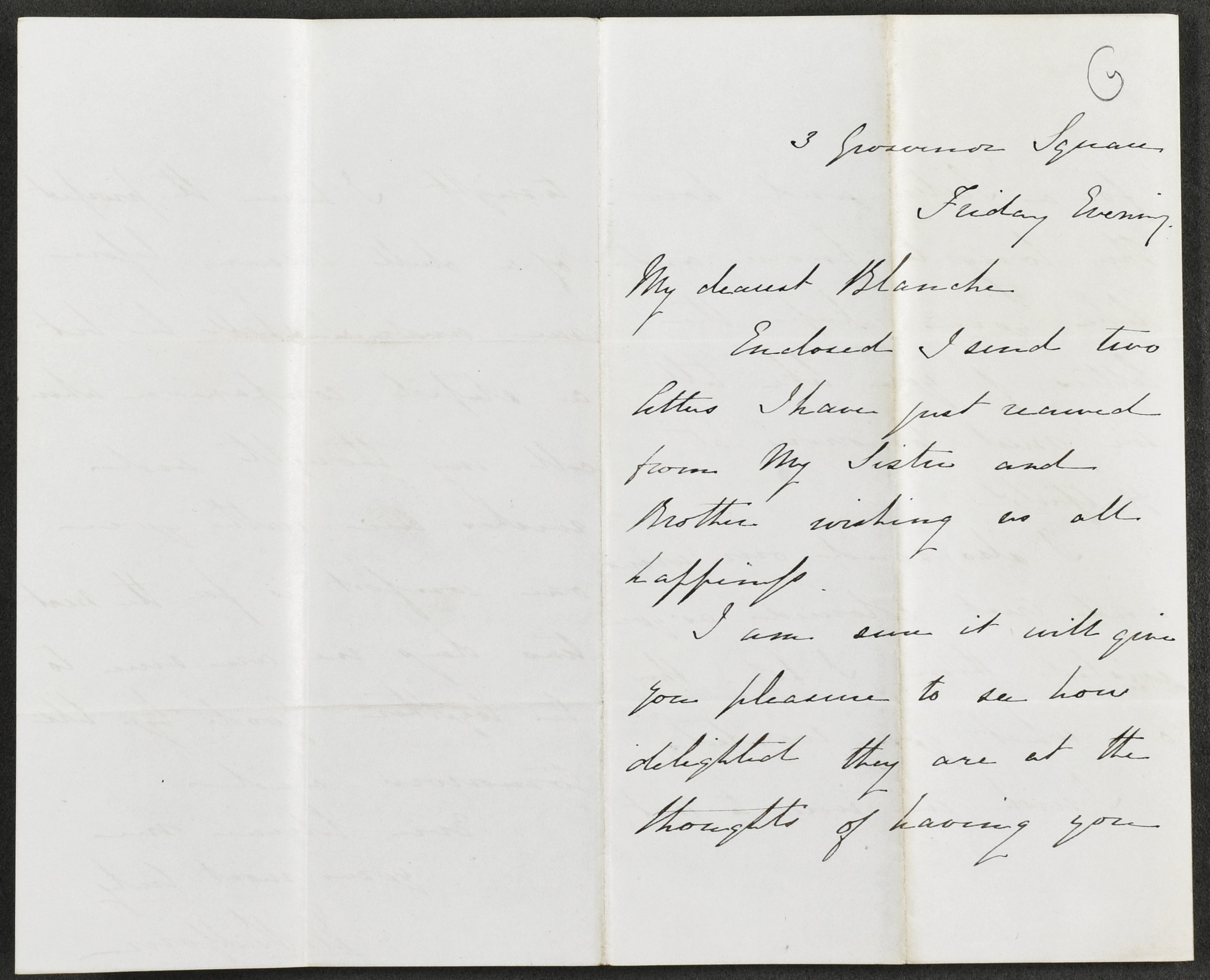 Letter from James Balfour to Lady Blanche following their engagement