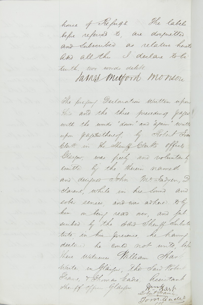 John McFadyen’s declaration, 27 August 1860, page 4