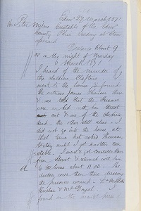 Evidence from Peter Milne, Constable of Edinburgh County Police, 27th March 1871. page 1