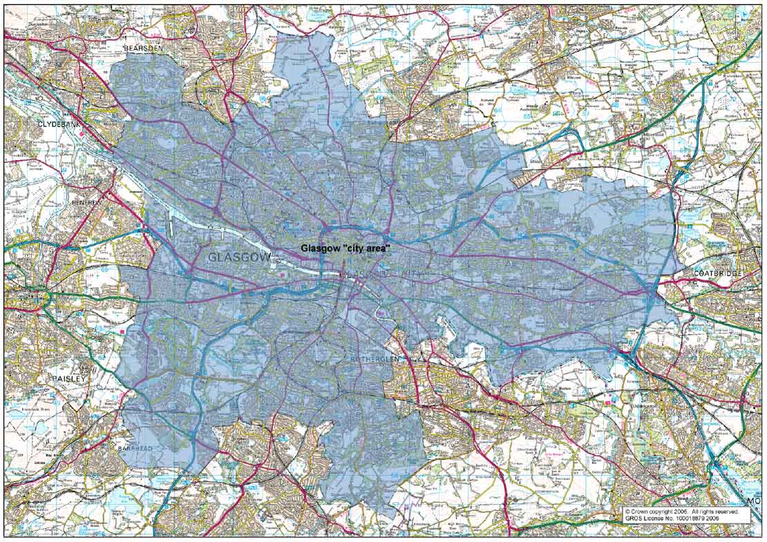 image of Map 4d : Glasgow "city area"