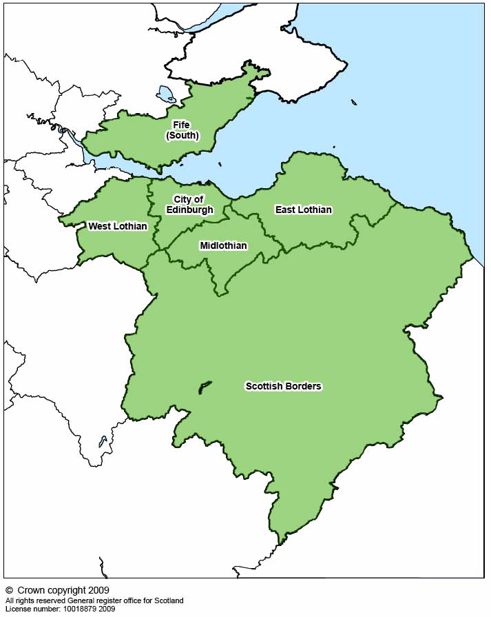 Map 5: The location of SESplan SDP area and the constituent local authorities