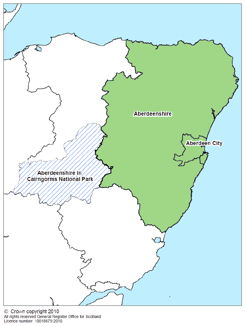 Map 7: The location of Aberdeen City & Shire SDP area and the constituent local authorities