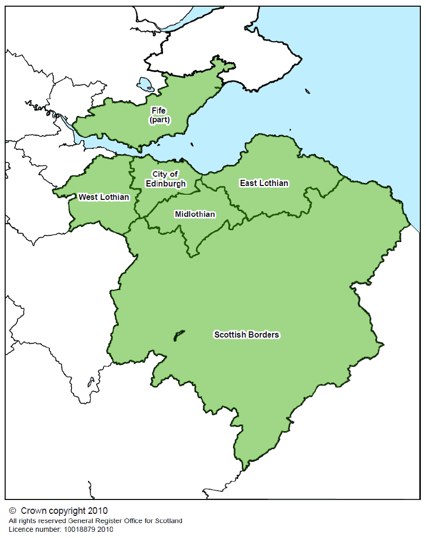 Map 8: The location of SESplan SDP area and the constituent local authorities