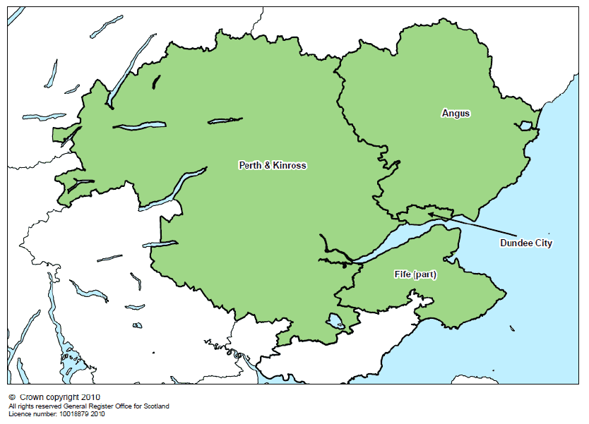 Map 9: The location of TAYplan SDP area and the constituent local authorities